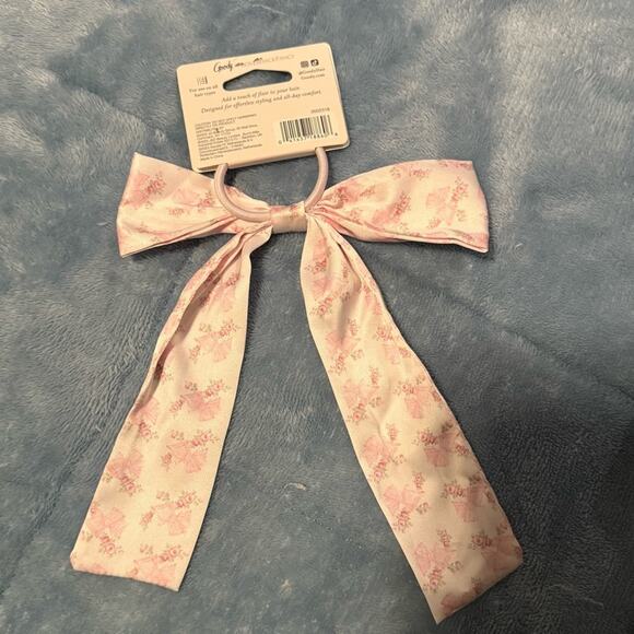 Goody x LoveShackFancy Ruffle Bow Hair Clip Ponytail - Rosa Beaux Floral Pink main image 2